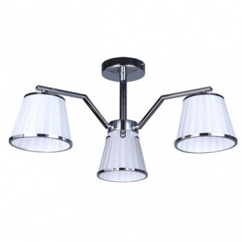 Distribuidor - Lâmpadas Diversas | Lâmpadas Clássicas | LAMPARA TREBOL 3XE14 CROMO PANT.BLANCA 24X56X56 CM Ref: 151653020